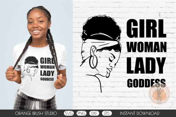 Afro Lady SVG Cut File. Black Girl Quote for Crafts and Graphics
